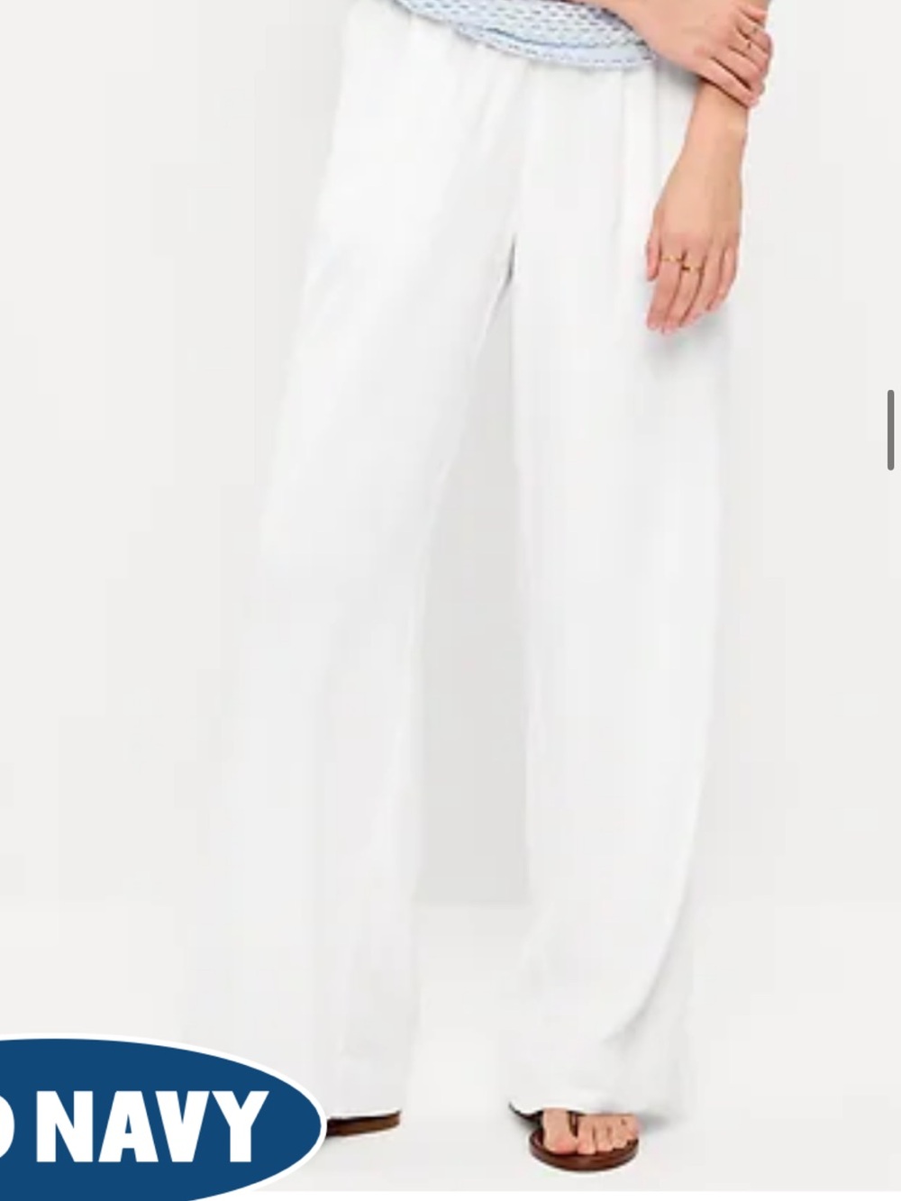 Old Navy White Wide-Leg Linen Pants
